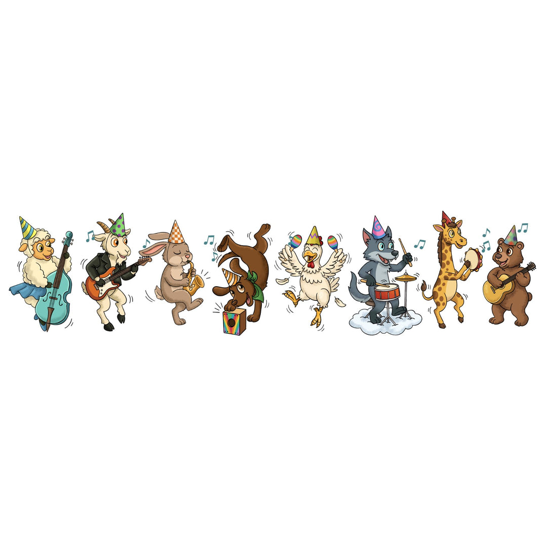 Backyard Jam Band Temporary Kids Tattoo Band - animals band birthday party tattoos full sleeve temporary tattoo for kids