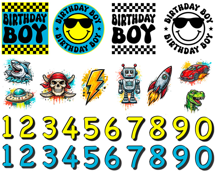 Birthday Boy Tattoo Sheet - Temporary Kids Tattoo Sheet - birthday party tattoos Kids temporary tattoo kids temporary tattoos party party favor party favors full sleeve temporary tattoo for kids