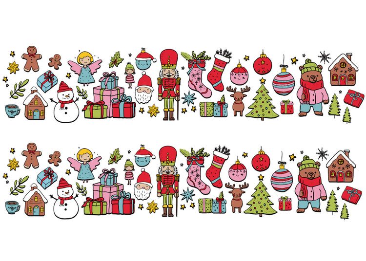 Crazy 4 Christmas Tattoo Band - Christmas Christmas Tree holiday nutcracker Snowman toy soldier full sleeve temporary tattoo for kids