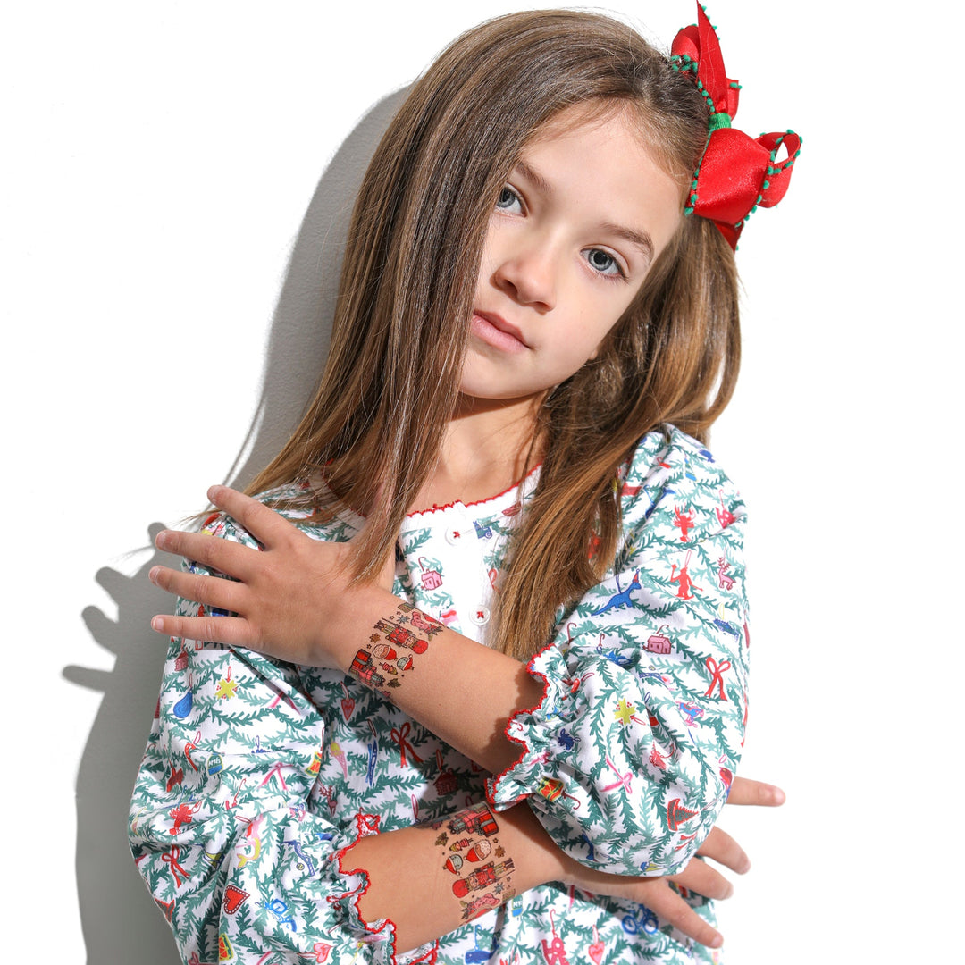 Crazy 4 Christmas Tattoo Band - Christmas Christmas Tree holiday nutcracker Snowman toy soldier full sleeve temporary tattoo for kids