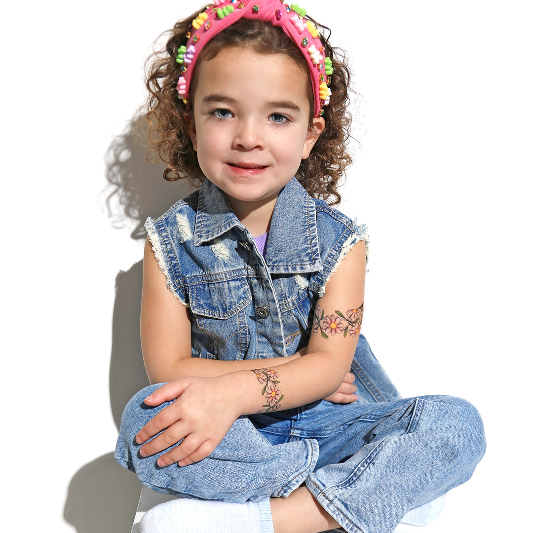 Daisy Chain Tattoo Band - full sleeve temporary tattoo for kids