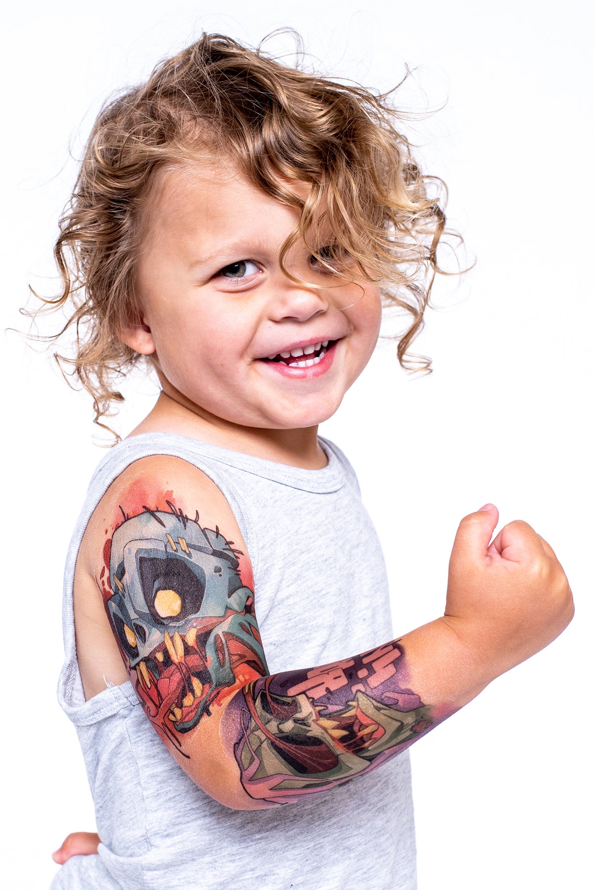 Dirty Rotten Full Sleeve Tattoo - Temporary Kids Tattoo Sleeve - boy Faire full sleeve Halloween undead full sleeve temporary tattoo for kids