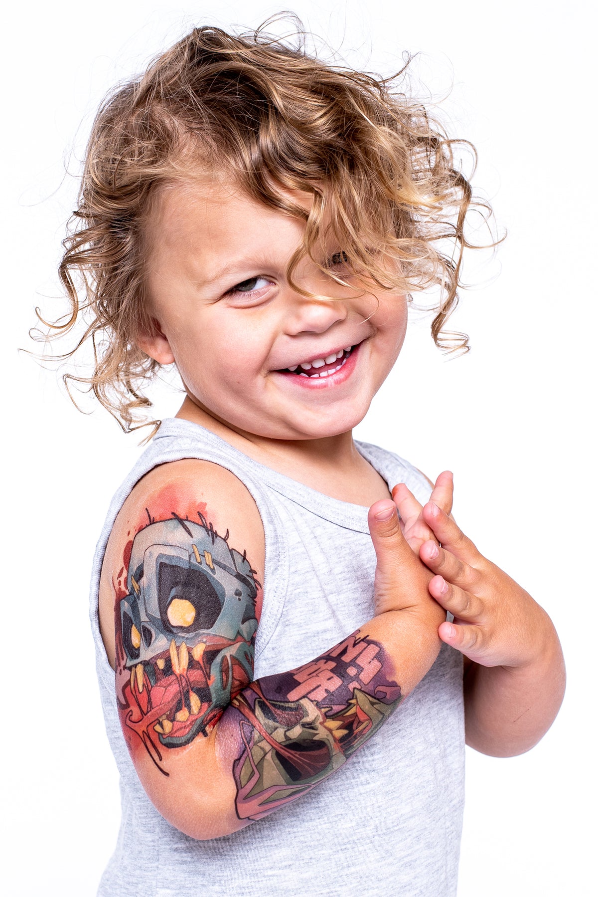 Dirty Rotten Full Sleeve Tattoo - Temporary Kids Tattoo Sleeve - boy Faire full sleeve Halloween undead full sleeve temporary tattoo for kids