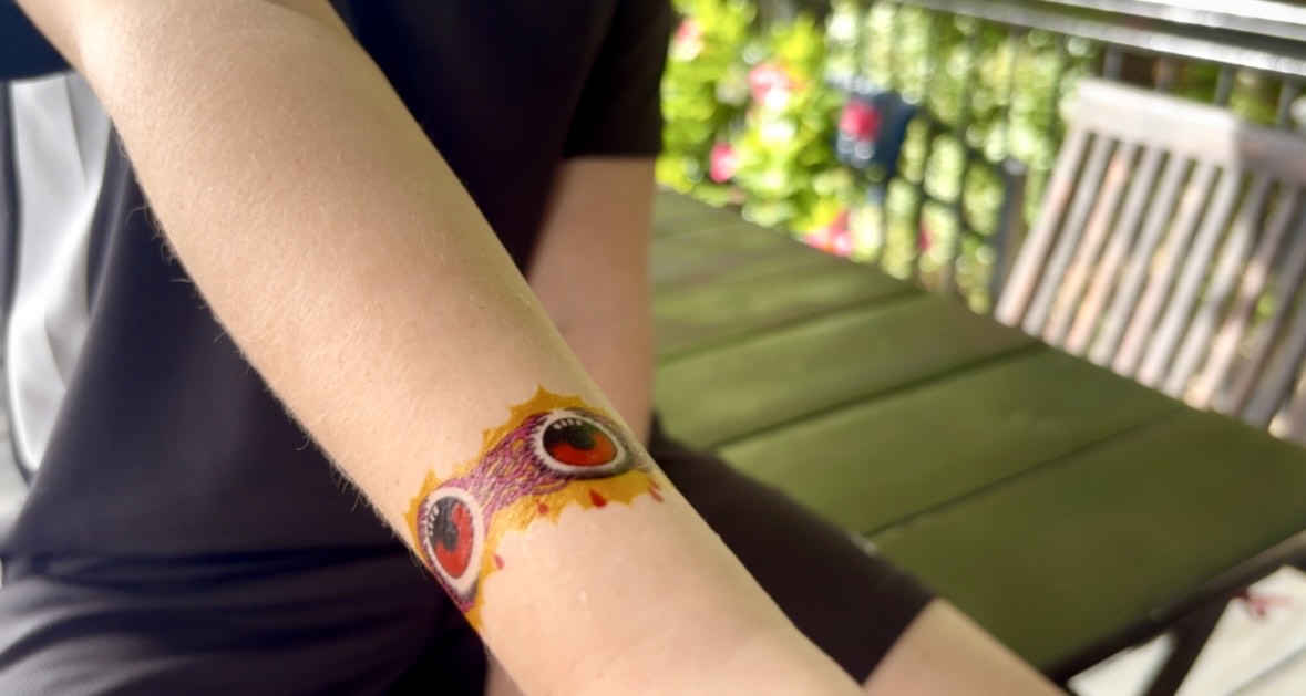 Eye-Scream Tattoo Band - band eyeballs Halloween scary temporary tattoo band full sleeve temporary tattoo for kids