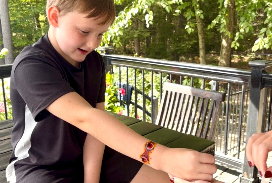 Eye-Scream Tattoo Band - band eyeballs Halloween scary temporary tattoo band full sleeve temporary tattoo for kids