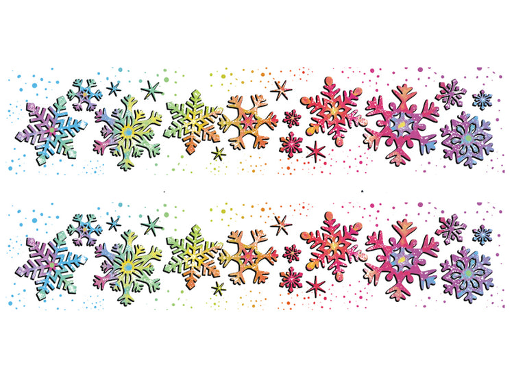 Frosty Flakes Tattoo Band - Christmas holiday Rainbow Rainbows snow snowflakes temporary tattoo band full sleeve temporary tattoo for kids