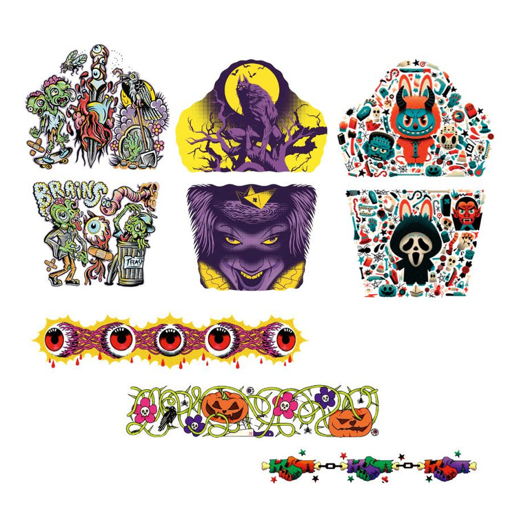 Halloween 4Ever & Ever Full Sleeve Tattoo Bundle - Temporary Kids Tattoo Sleeve - arm band armband tattoo band bands clown Halloween horror Kids temporary tattoo kids temporary tattoos Pumpkin tattoo arm band tattoo sleeve for kids temporary tattoo temporary tattoo band temporary tattoo sleeve werewolf Zombie Zombies full sleeve temporary tattoo for kids
