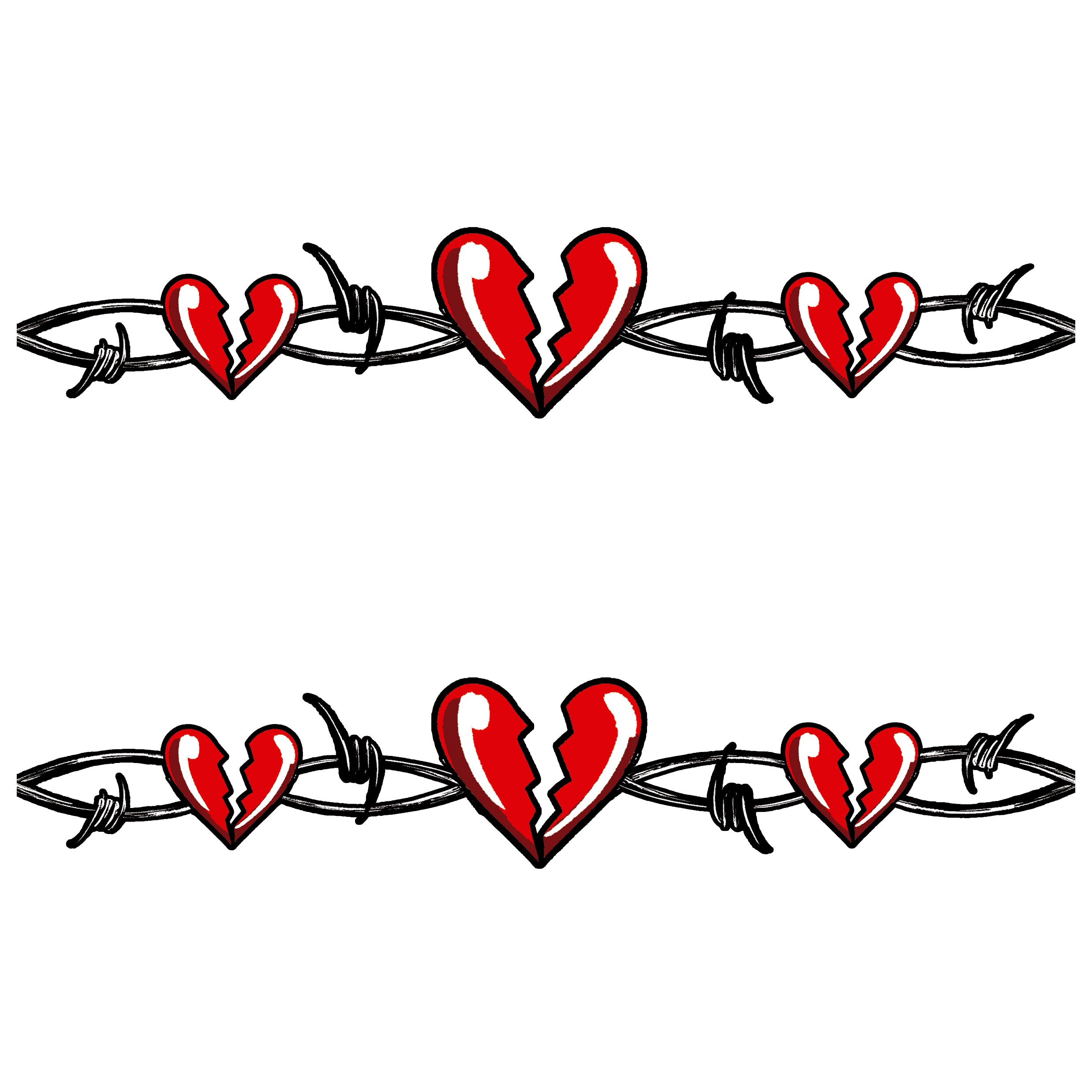 Heartbreaker - band barbed wire boy heartbreaker Hearts temporary tattoo band Valentine Valentine tattoo band valentine's day full sleeve temporary tattoo for kids