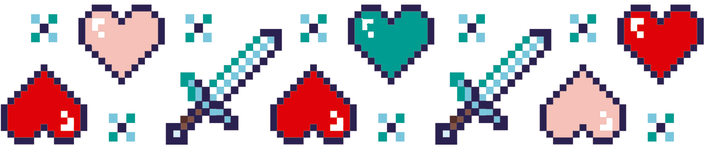 Heartcraft Tattoo Band - minecraft minecraft hearts minecraft swords pixel hearts pixelated hearts pixels swords temporary tattoo temporary tattoo band Valentine valentine's day full sleeve temporary tattoo for kids