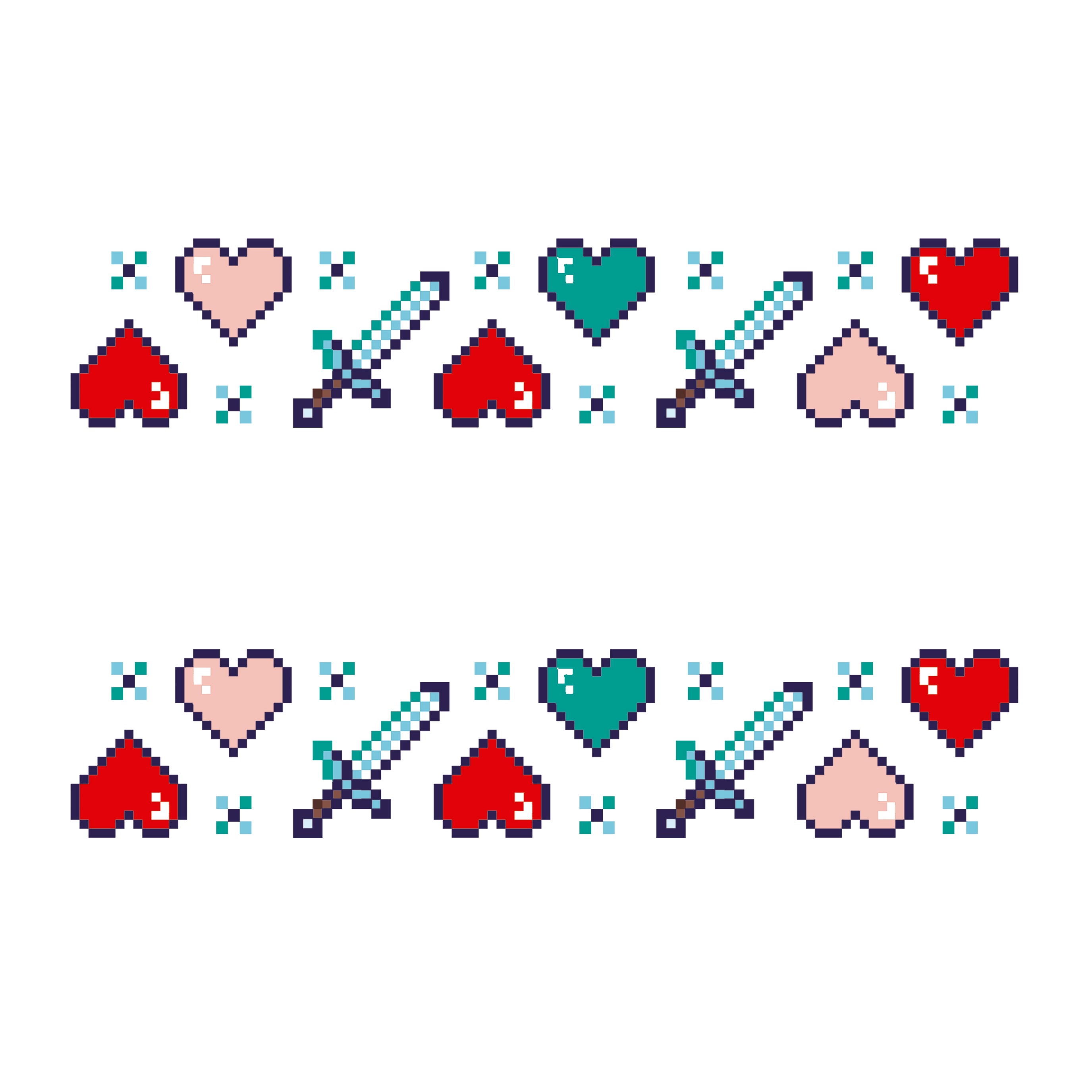 Heartcraft - minecraft minecraft hearts minecraft swords pixel hearts pixelated hearts pixels swords temporary tattoo temporary tattoo band Valentine valentine's day full sleeve temporary tattoo for kids