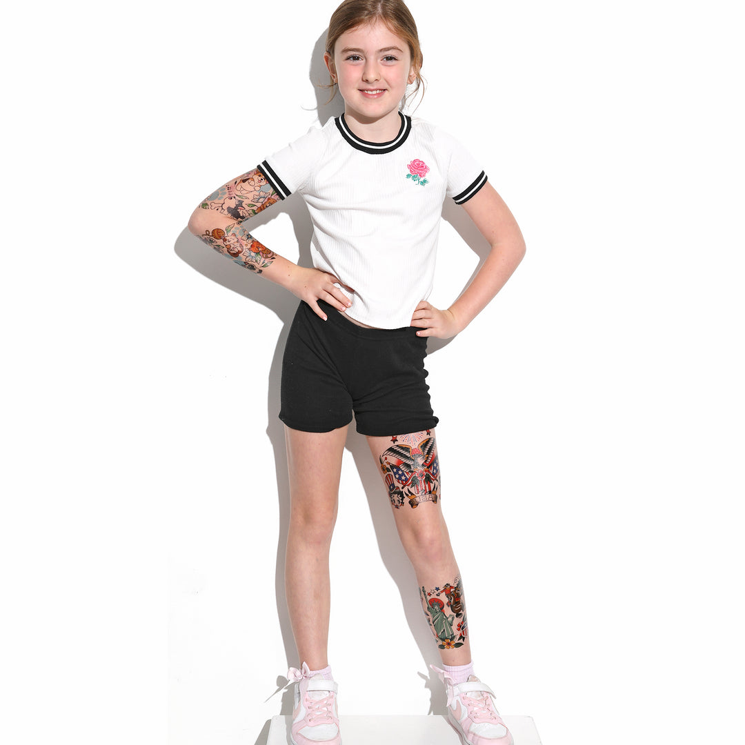 Iconic Ink: USA Full Sleeve Tattoo - 4th of July America American Eagle American Traditional Americana Bald Eagle Betty Boop cowboy cowgirl Eagle Fireworkds Fourth Fourth of July full sleeve Mickey Mouse temporary tattoo USA full sleeve temporary tattoo for kids