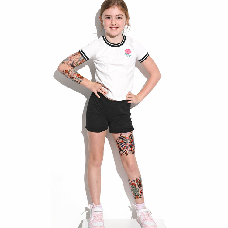 Iconic Ink: USA Full Sleeve Tattoo - 4th of July America American Eagle American Traditional Americana Bald Eagle Betty Boop cowboy cowgirl Eagle Fireworkds Fourth Fourth of July full sleeve Mickey Mouse temporary tattoo USA full sleeve temporary tattoo for kids