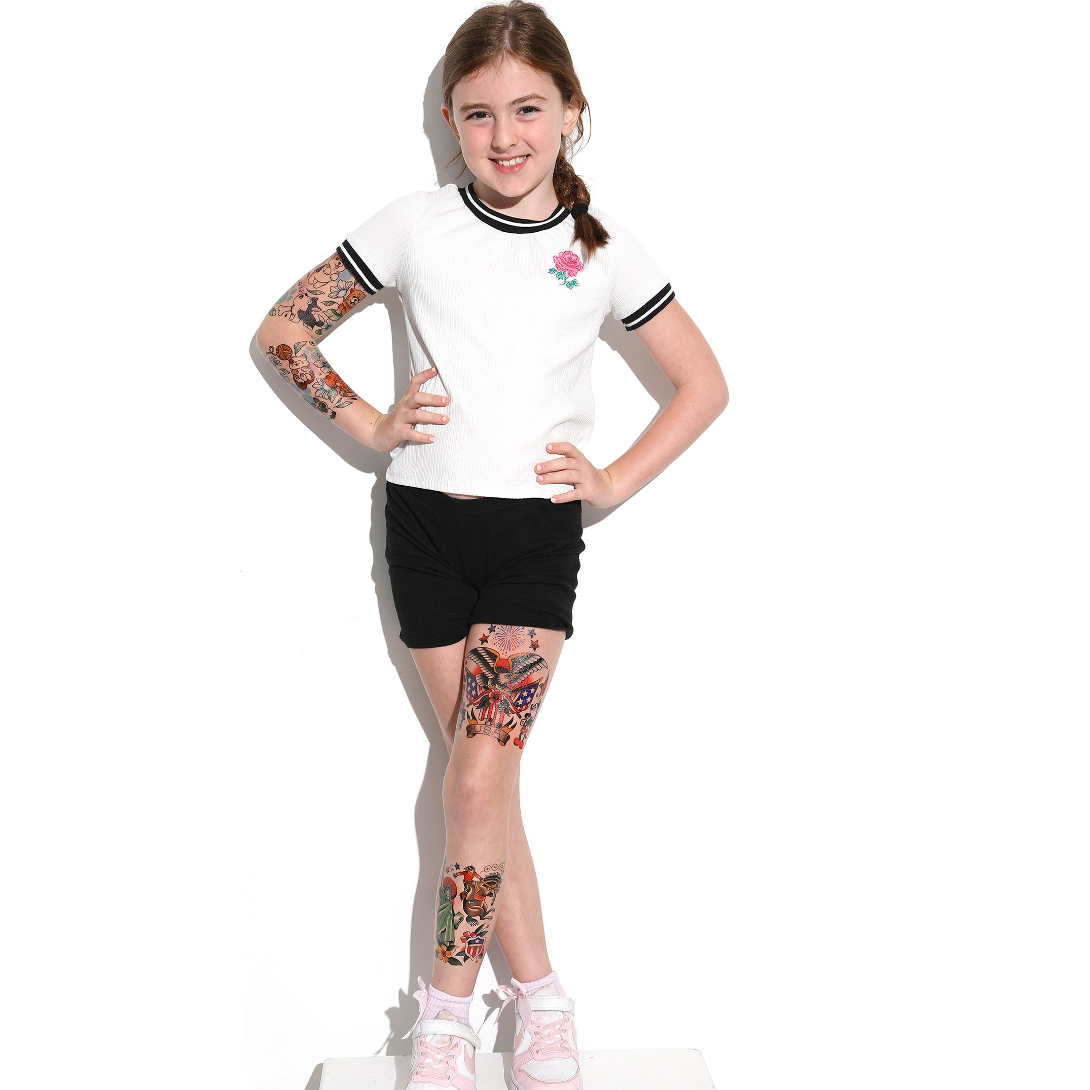 Iconic Ink: USA Full Sleeve Tattoo - 4th of July America American Eagle American Traditional Americana Bald Eagle Betty Boop cowboy cowgirl Eagle Fireworkds Fourth Fourth of July full sleeve Mickey Mouse temporary tattoo USA full sleeve temporary tattoo for kids