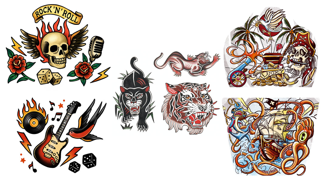 Wild Side Full Sleeve Tattoo Bundle - Temporary Kids Tattoo Sleeve - full sleeve temporary tattoo for kids