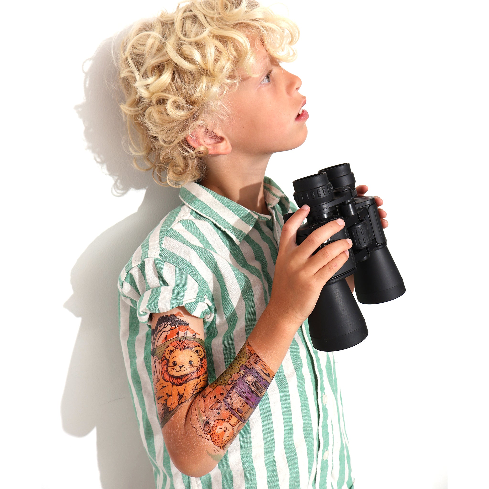 Out of Africa: Little Big 5 Full Sleeve Tattoo - Temporary Kids Tattoo Sleeve - animals elephant full sleeve lion full sleeve temporary tattoo for kids
