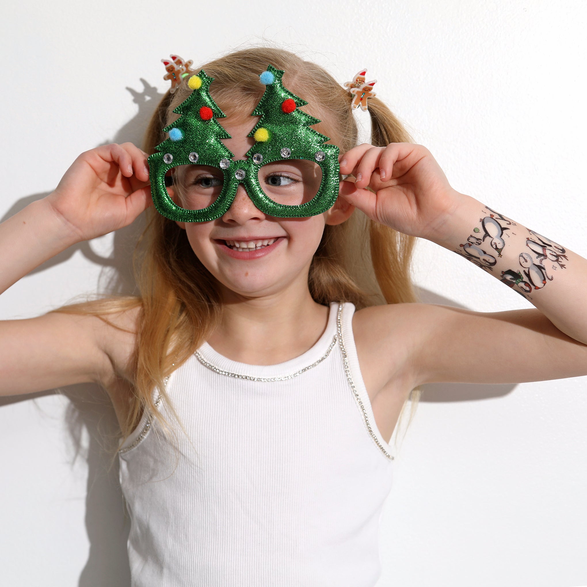 Party Penguins Tattoo Band - arm band boy Christmas dj girl girls holiday new year new year's New Year's Eve party party hat penguin penguins temporary tattoo temporary tattoo band writs band full sleeve temporary tattoo for kids