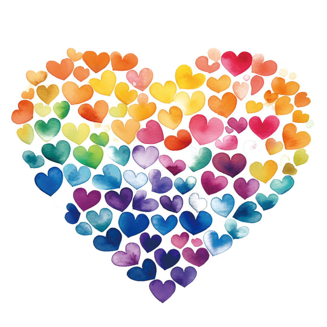 Rainbow Crush - full sleeve Heart Hearts Rainbow Rainbows temporary tattoo Valentine valentine's day full sleeve temporary tattoo for kids