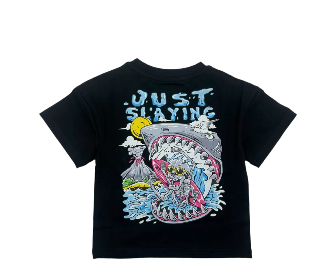 Just Slaying x Lil Jaws Limited | Edition Full Sleeve Temporary Tattoo and Graphic Tee Bundle - full sleeve full sleeve temporary tattoo for kids