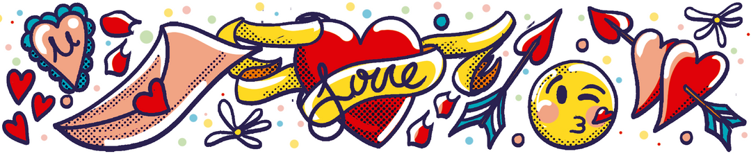 Sweetheart Tattoo Band - arm band band conversation hearts Heart Hearts temporary tattoo tony ray Valentine valentine's day Valentine's gift for kids wrist band full sleeve temporary tattoo for kids