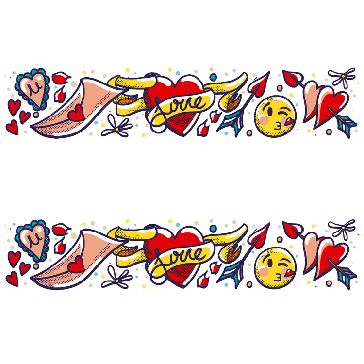 Sweetheart - arm band band conversation hearts Heart Hearts temporary tattoo tony ray Valentine valentine's day Valentine's gift for kids wrist band full sleeve temporary tattoo for kids