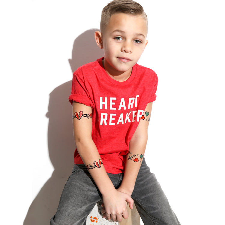 Heartbreaker Tattoo Band - armband tattoo band barbed wire boy heart tattoo heartbreaker kids temporary tattoos non toxic tattoos party favor temporary tattoo band Valentine Valentine tattoo band valentine's day waterproof tattoos full sleeve temporary tattoo for kids