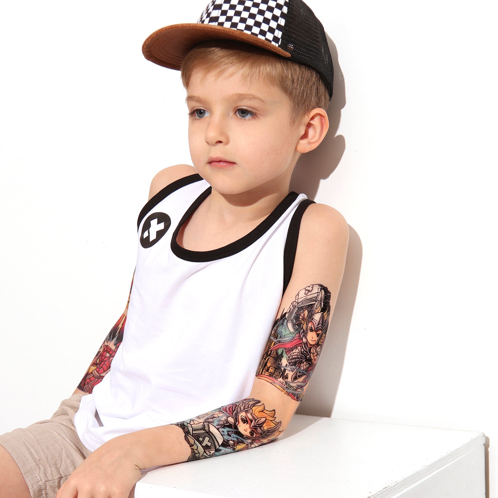 Thor-Ray Full Sleeve Tattoo - full sleeve hero heroes legend marvel pop art super superhero temporary tattoo thor thunder full sleeve temporary tattoo for kids