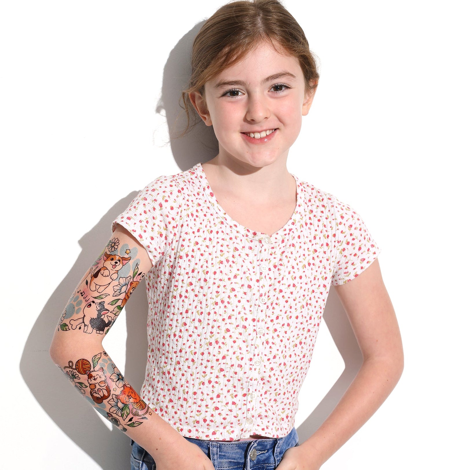 Best Furiends Full Sleeve Tattoo - Temporary Kids Tattoo Sleeve - animals cats dogs full sleeve kittens pets puppies temporary tattoo full sleeve temporary tattoo for kids