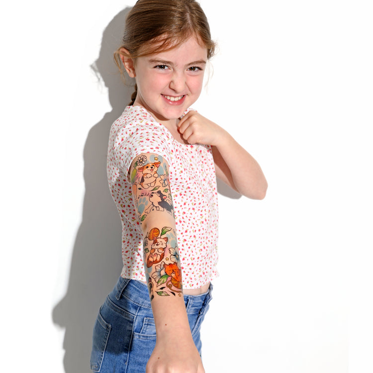 Best Furiends Full Sleeve Tattoo - animals cats dogs full sleeve kittens pets puppies temporary tattoo full sleeve temporary tattoo for kids