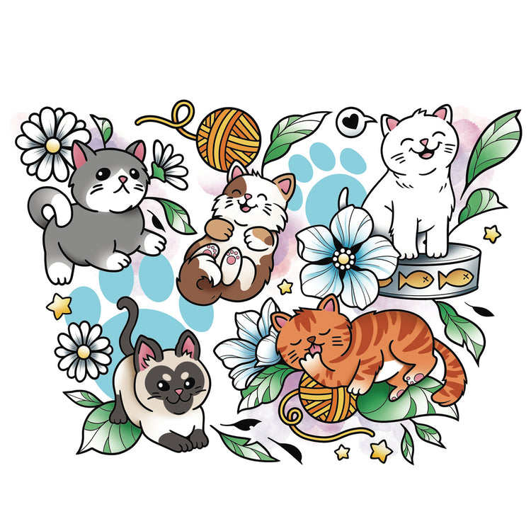 Best Furiends Full Sleeve Tattoo - animals cats dogs full sleeve kittens pets puppies temporary tattoo full sleeve temporary tattoo for kids