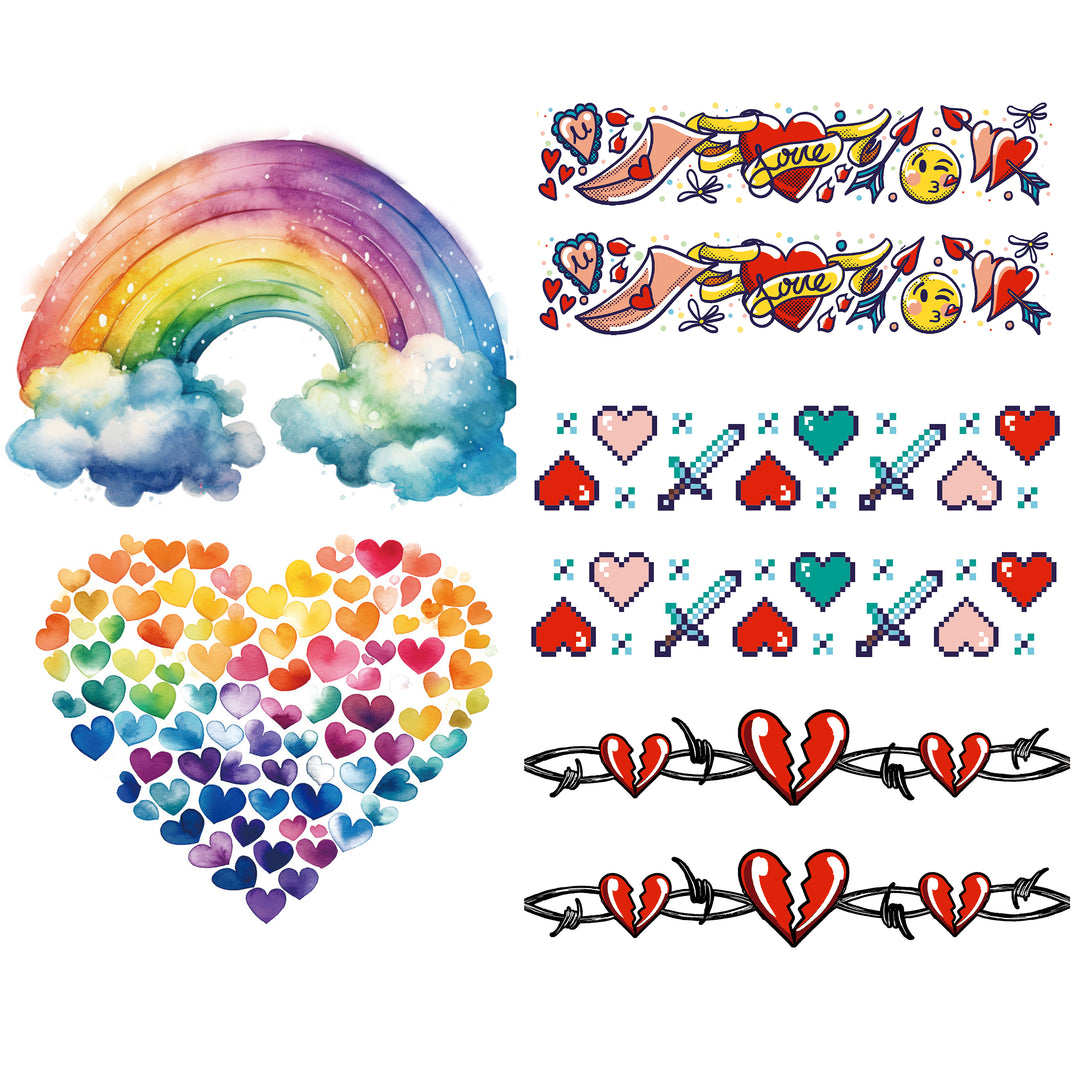 Be My Valentine Bundle - classroom valentines conversation hearts Heart heart tattoo heartbreaker Heartcraft Hearts kids Kids temporary tattoo kids temporary tattoos kids Valentine gift minecraft hearts non-candy valentine pixel hearts pixelated hearts Sweetheart tattoo sleeve for kids temporary tattoo temporary tattoo band temporary tattoo longevity temporary tattoo sleeve Valentine Valentine tattoo band valentine's day Valentine's Day gift Valentine's gift for kids full sleeve temporary tattoo for kids