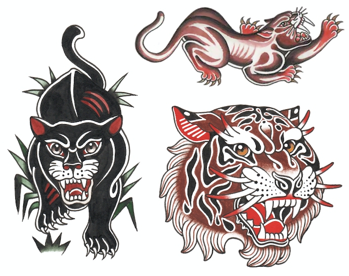 Fire & Fury Traditional Tattoo Full Sleeve Bundle - Temporary Kids Tattoo Sleeve - American Traditional Kids temporary tattoo kids temporary tattoos panther patchwork tattoo sheet sabertooth tiger tattoo sleeve for kids tiger traditional traditional tattoo style warrior full sleeve temporary tattoo for kids
