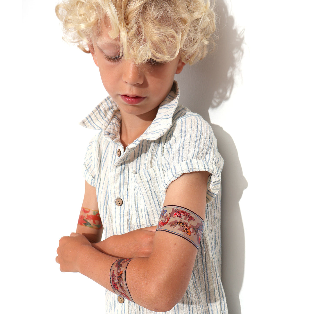Koi Boi Temporary Kids Tattoo Band - animals band beach fish ocean full sleeve temporary tattoo for kids