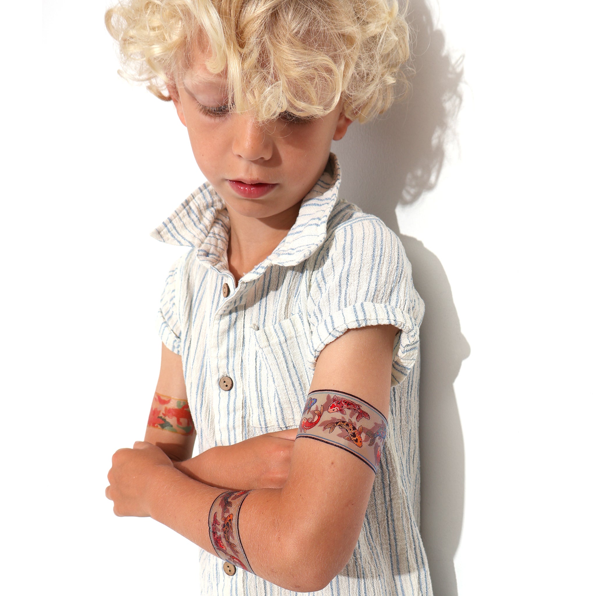 Koi Boi Temporary Kids Tattoo Band - animals band beach fish ocean full sleeve temporary tattoo for kids