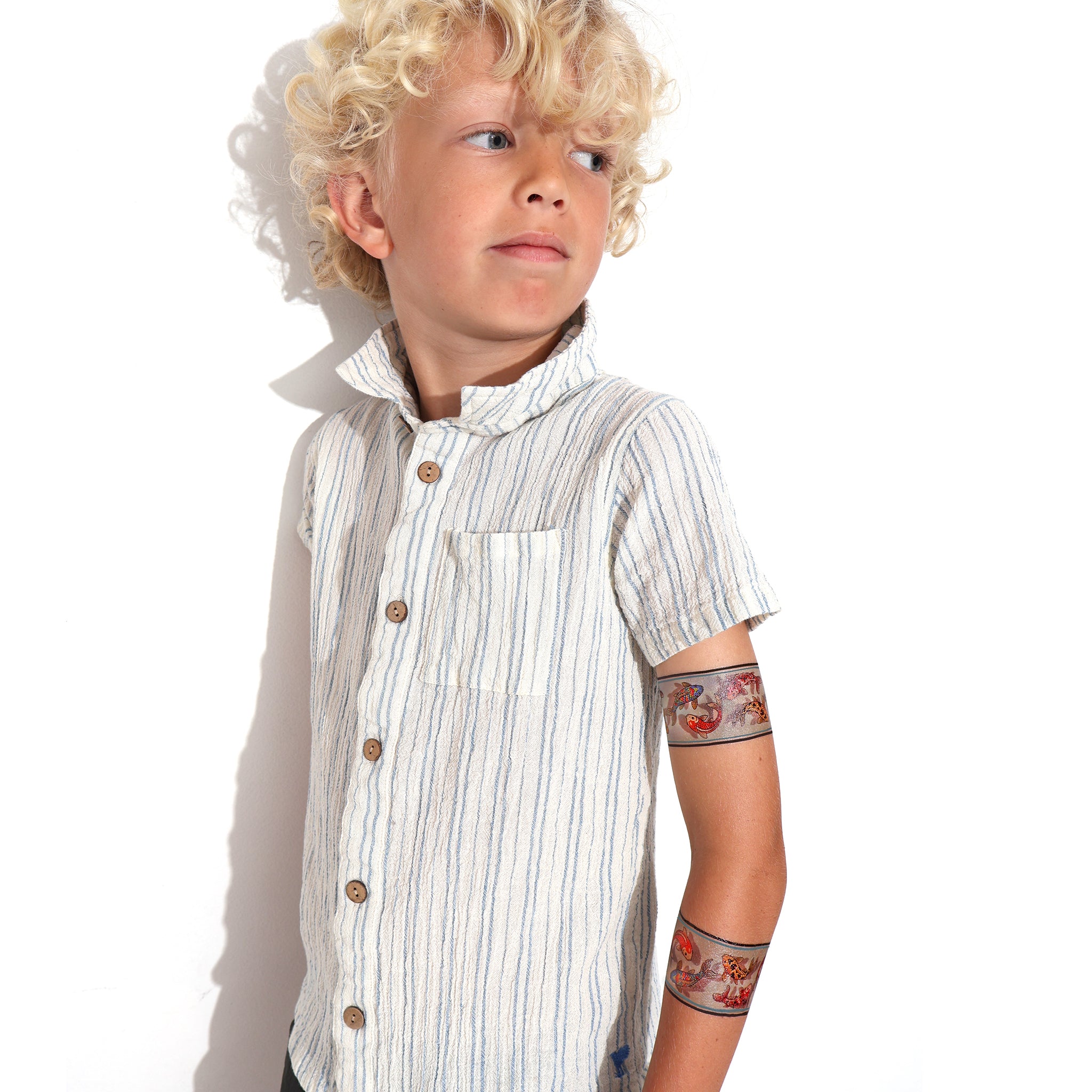 Koi Boi Temporary Kids Tattoo Band - animals band beach fish ocean full sleeve temporary tattoo for kids
