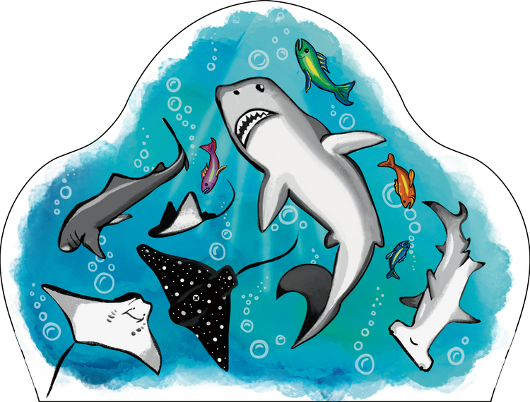 Lil' Jaws Full Sleeve Tattoo - full sleeve great white great white shark hammerhead jaws manta ray ocean shark Sharks spotted ray sting ray full sleeve temporary tattoo for kids