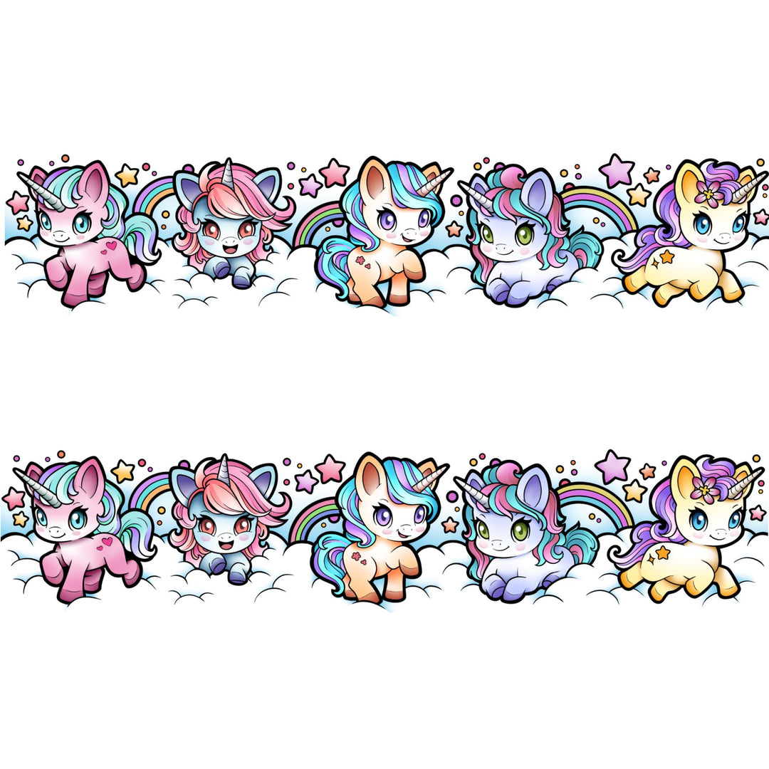 Little Unicorns Tattoo Band - Temporary Kids Tattoo Band - armband tattoo band kids temporary tattoos non toxic tattoos party favor temporary tattoo band waterproof tattoos full sleeve temporary tattoo for kids