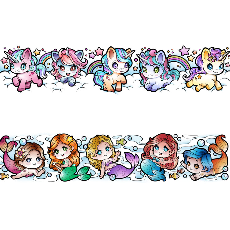 Little Unicorns + Little Mermaids Tattoo Band Bundle - Temporary Kids Tattoo Band - arm band armband tattoo band little mermaid Mermaid mermaids tattoo arm band temporary tattoo band unicorn Unicorns full sleeve temporary tattoo for kids