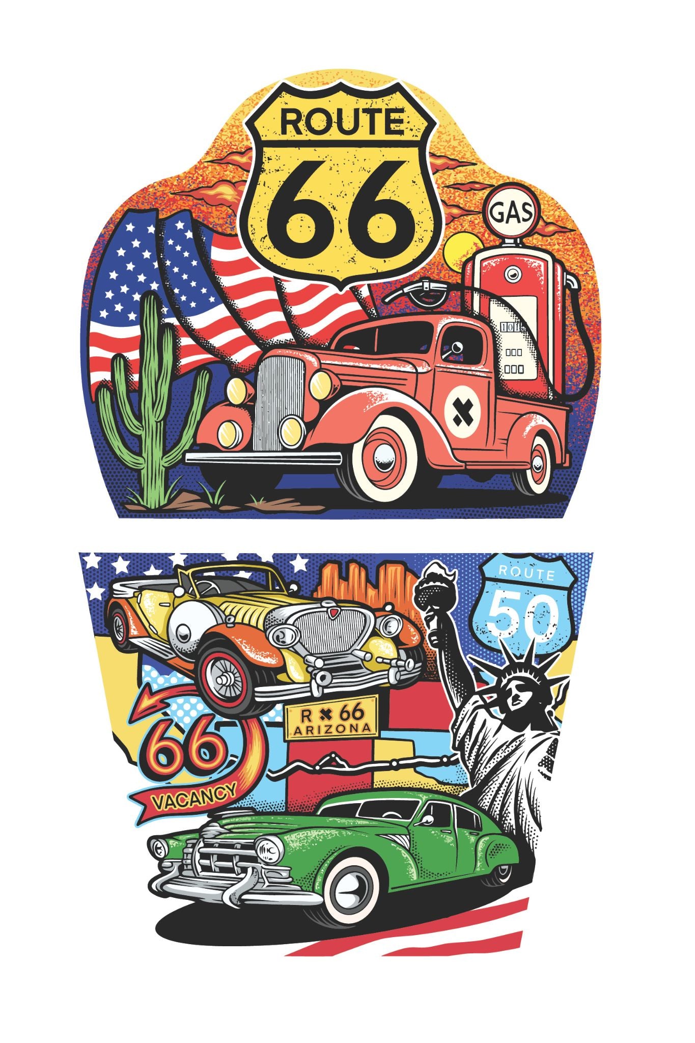 Route 66 Full Sleeve Tattoo - Temporary Kids Tattoo Sleeve - birthday party tattoos Car Cars costume accessory full sleeve Kids temporary tattoo non toxic tattoos party favors Pirate's Booty Race Cars tattoo sleeve for kids temporary tattoo band temporary tattoo sleeve tony ray tattoo traditional tattoo style treasure waterproof tattoos full sleeve temporary tattoo for kids