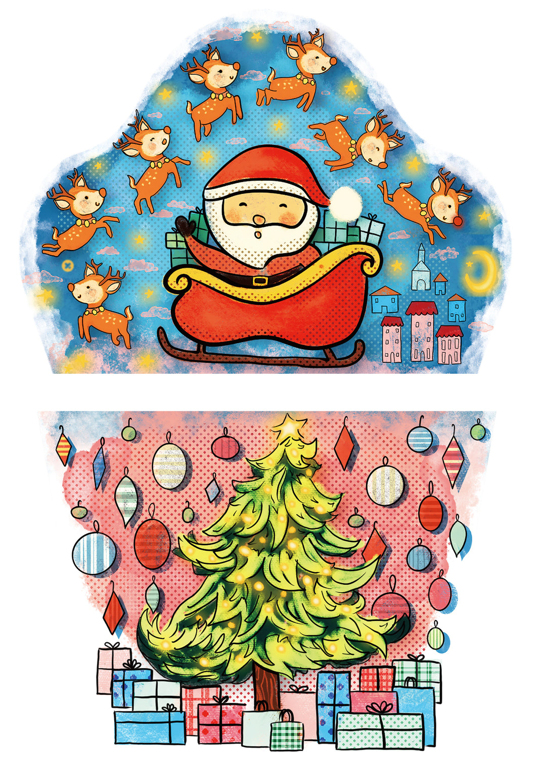 Santa's Coming Full Sleeve Tattoo - Christmas Christmas Tree Elf full sleeve Santa Santa Claus Santa Clause temporary tattoo full sleeve temporary tattoo for kids