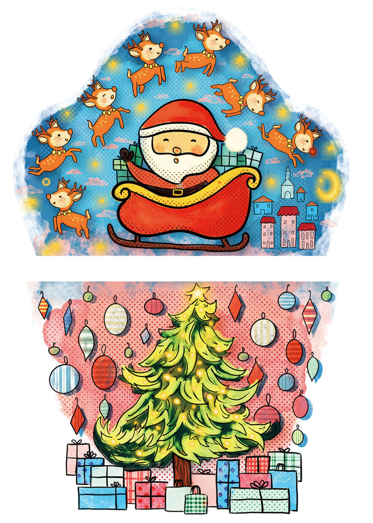 Santa's Coming Full Sleeve Tattoo - Christmas Christmas Tree Elf full sleeve Santa Santa Claus Santa Clause temporary tattoo full sleeve temporary tattoo for kids