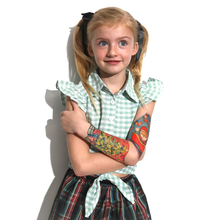 Santa's Coming Full Sleeve Tattoo - Christmas Christmas Tree Elf full sleeve Santa Santa Claus Santa Clause temporary tattoo full sleeve temporary tattoo for kids