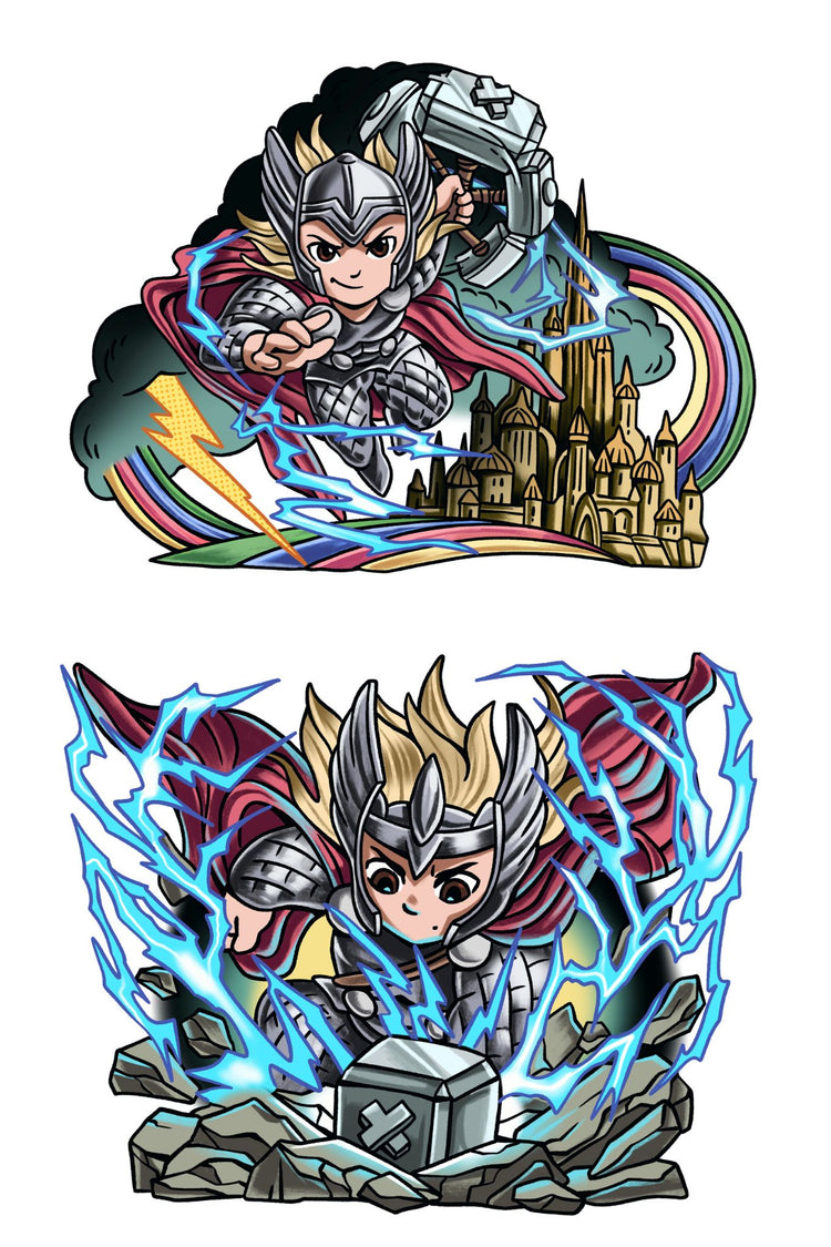 Thor-Ray Full Sleeve Tattoo - Temporary Kids Tattoo Sleeve - full sleeve hero heroes legend marvel pop art super superhero temporary tattoo thor thunder full sleeve temporary tattoo for kids