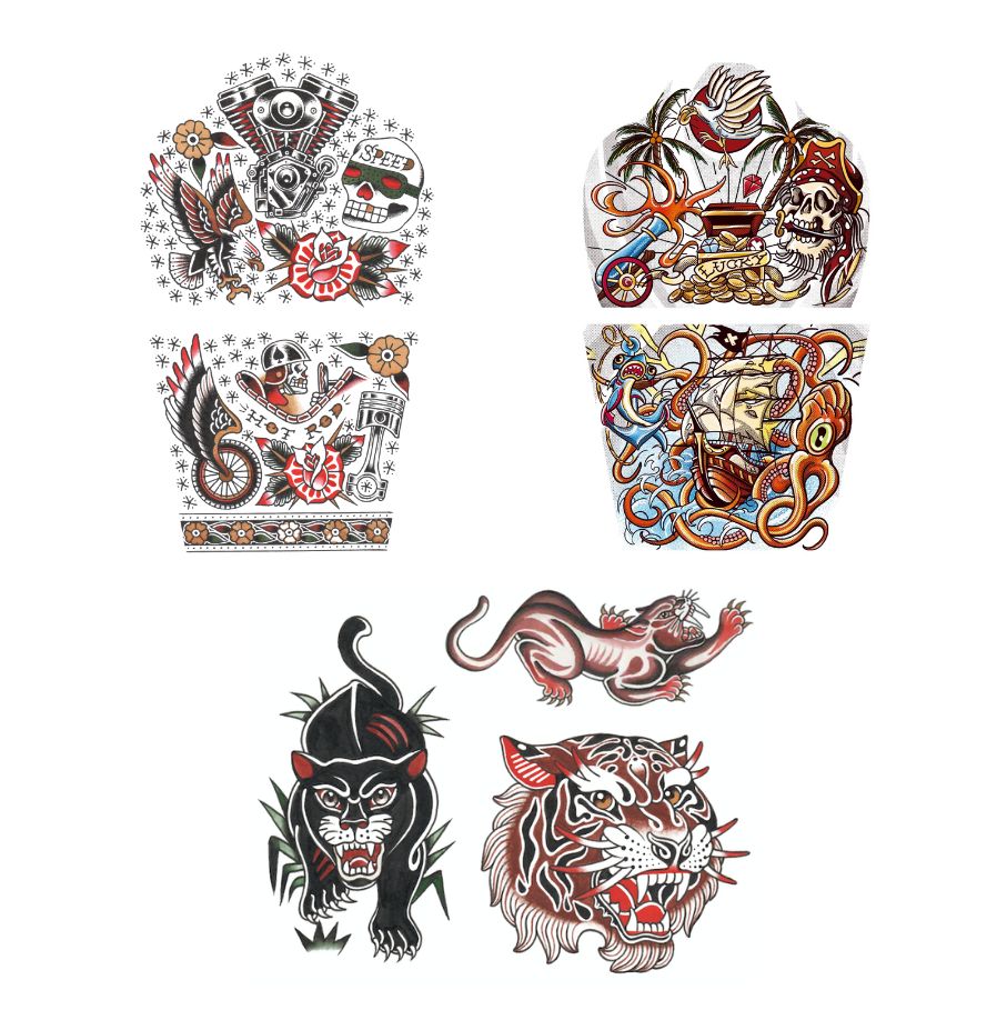 Wild Side Full Sleeve Tattoo Bundle - Temporary Kids Tattoo Sleeve - full sleeve temporary tattoo for kids