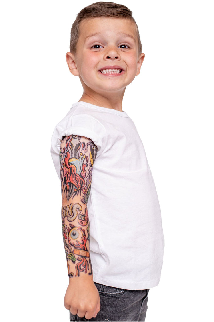 Zombie Outbreak Full Sleeve Tattoo - apocalypse best seller boy Faire full sleeve Halloween horror scary skateboard skater Spray Paint undead Zombie Zombies full sleeve temporary tattoo for kids