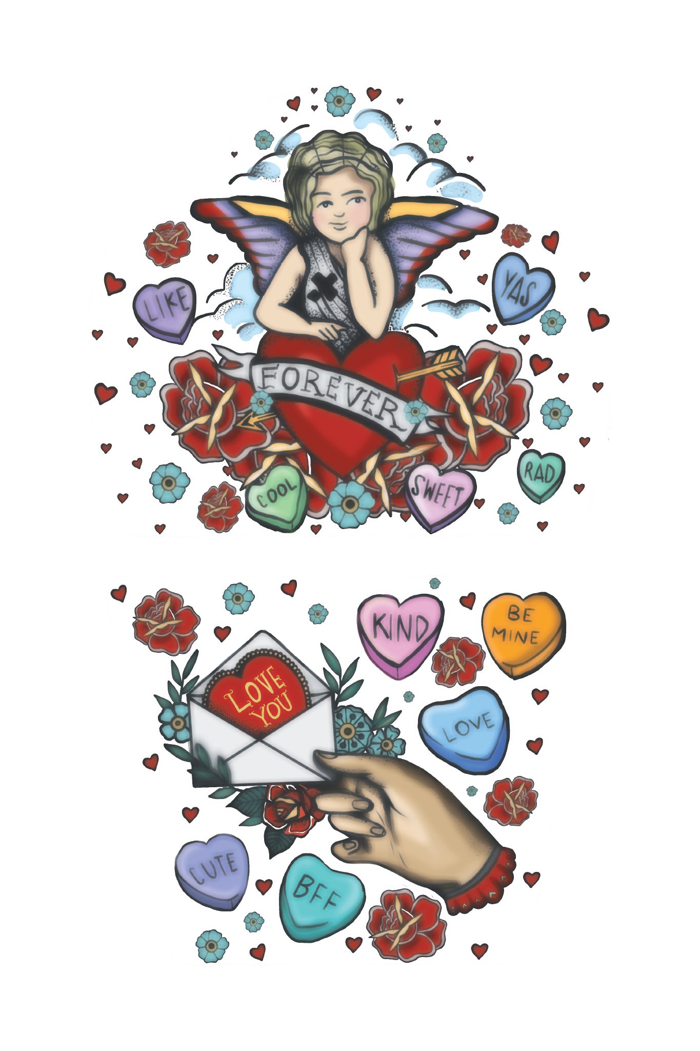 Cute tattoo inspired valentine card | thortful