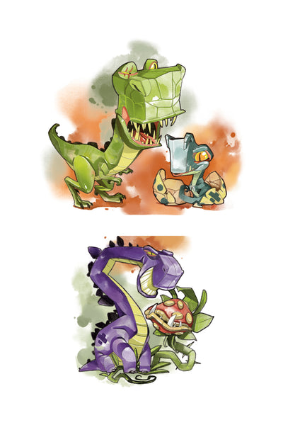 Full design for Dinosaur temporary tattoo sleeve for kids.
