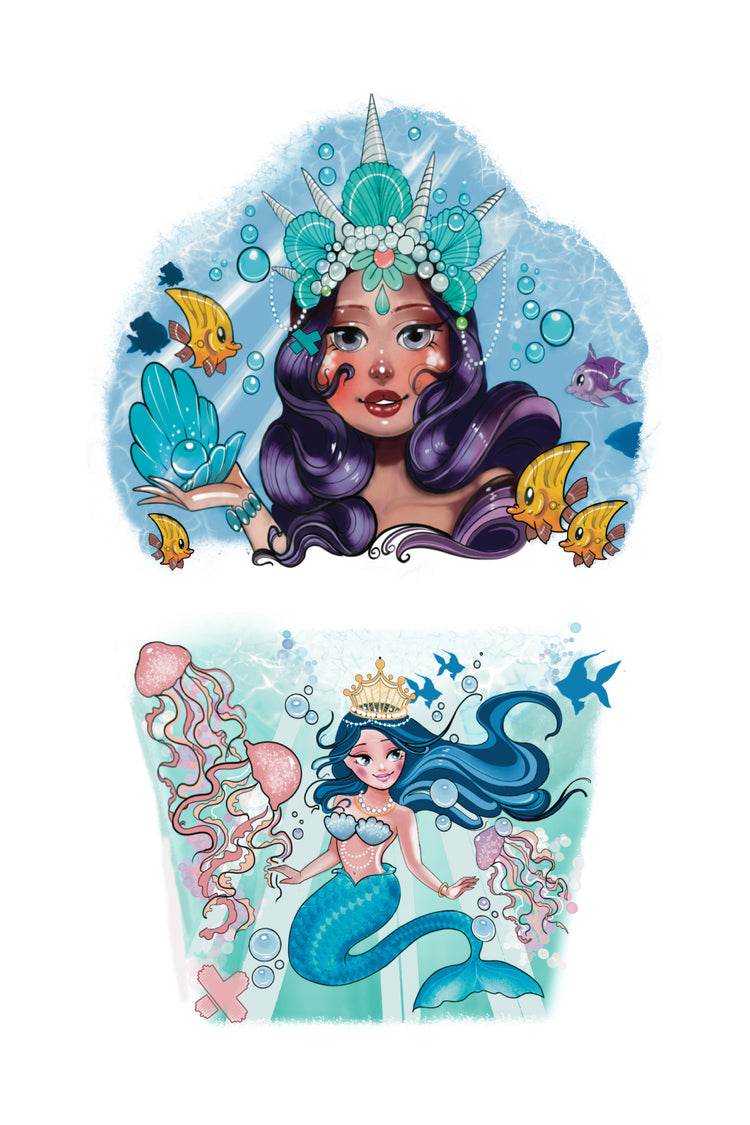 Sea You This Summer - full sleeve Mermaid mermaids shark summer temporary tattoo tony ray full sleeve temporary tattoo for kids