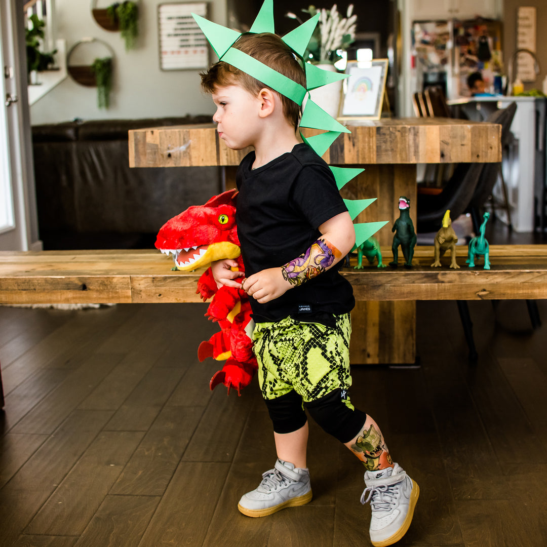 Tyrannosaurus Flex Full Sleeve Tattoo - Temporary Kids Tattoo Sleeve - animals baby dino baby dinosaur best seller boy dino dinos dinosaur dinosaurs egg Faire full sleeve jurassic T-Rex tyrannosaurus rex Uncl Paul watercolor full sleeve temporary tattoo for kids