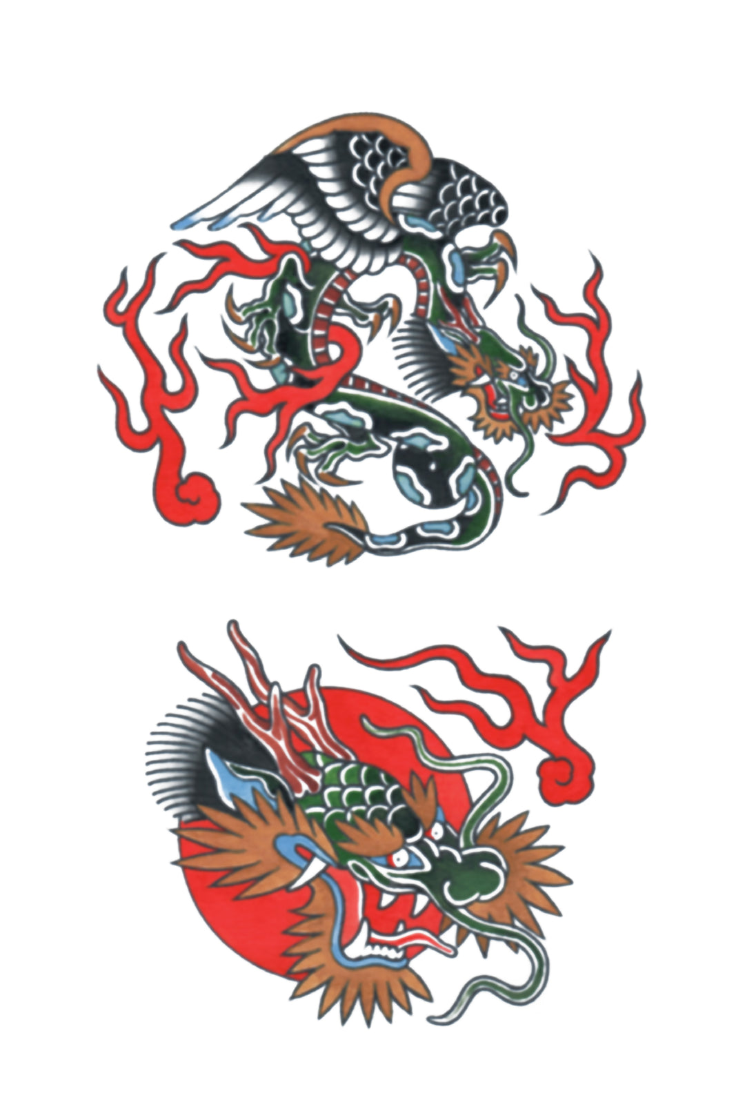 Warrior Full Sleeve Tattoo - Asian boy Chinese Dragon Faire full sleeve Japanese Live Phil Hatchet Yau traditional YGroup_all full sleeve temporary tattoo for kids