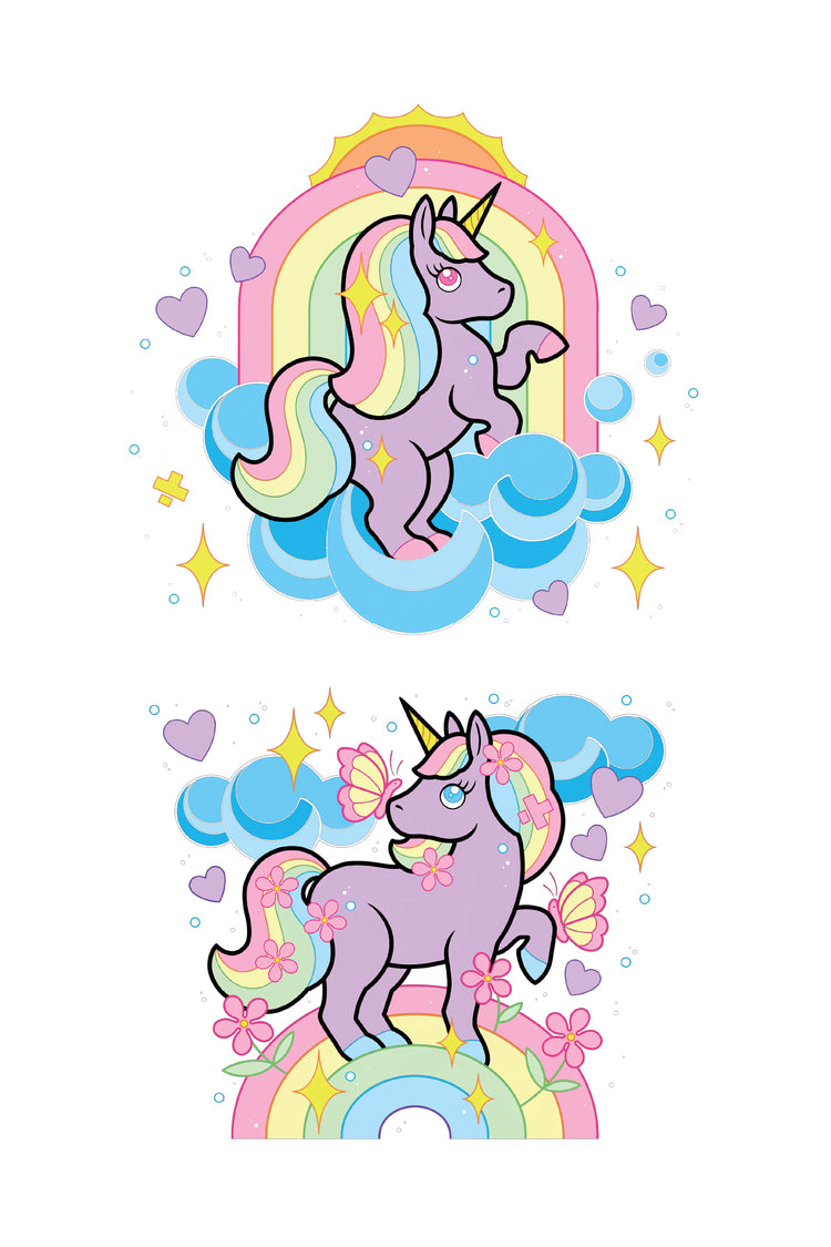 Rainbows and Unicorns Full Sleeve Tattoo - full sleeve girl girls Girly Designs Heart Hearts Live my little pony Rainbow Rainbows temporary tattoo unicorn Unicorns watercolor full sleeve temporary tattoo for kids